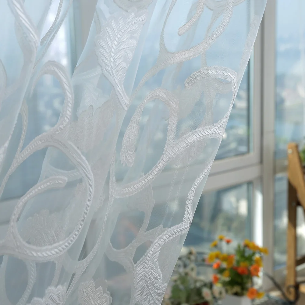 NAPEARL листья лоза жаккардовые драпированные Белый Крем простой дизайн занавески s