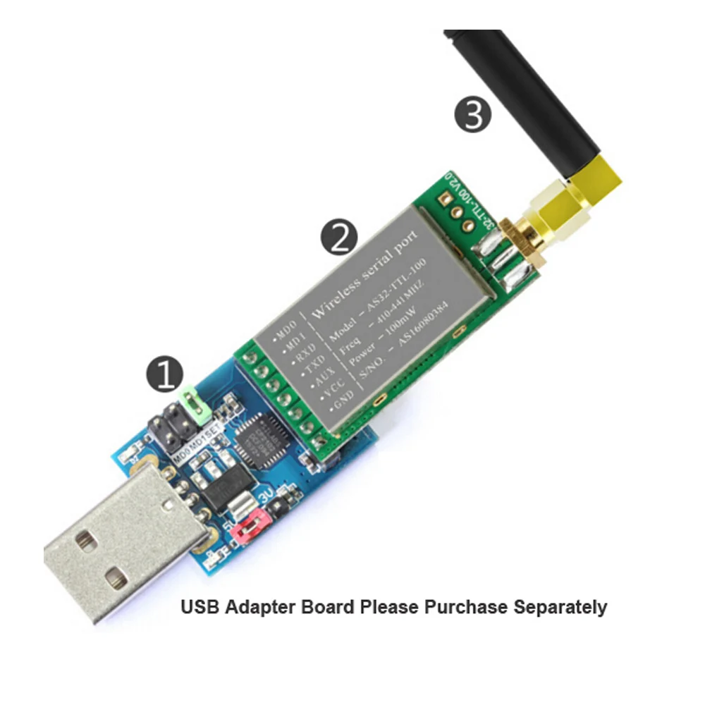 Wireless Module 433MHZ Serial Port LORA Spread Spectrum 3000 Meters UART Interface | Освещение