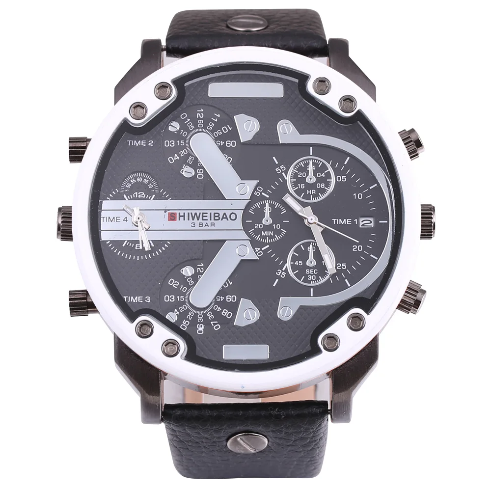 Роскошные брендовые кварцевые мужские часы с двойным механизмом наручные dz