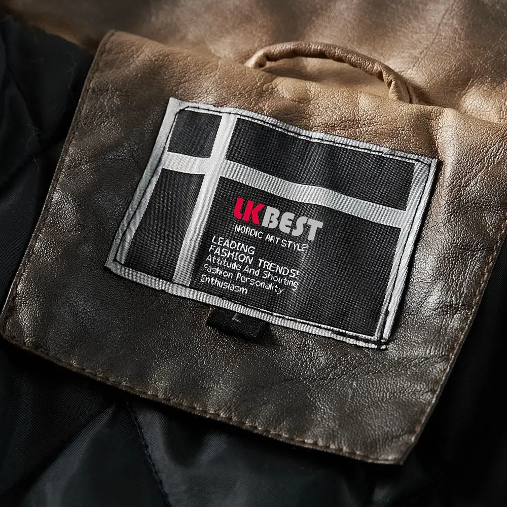 Новая кожаная куртка LKBEST в стиле ретро мужские брендовые мотоциклетные кожаные