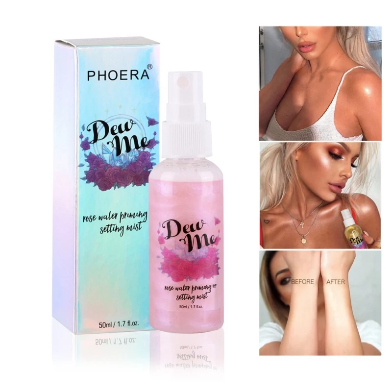 1PC Moisturizing Highlighter Spray Pearlescent Rose Water Priming and Setting Mist Makeup Cosmetic | Красота и здоровье