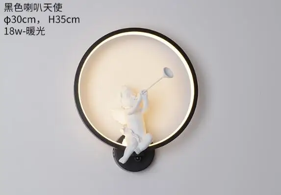 angle horn black Современные настенные светильники, художественный ангел, нордическая креативная лампа для гостиной, спальни, прикроватный кронштейн для освещения, мощный светодиодный Блеск для дома Dero - Цвет абажура: angle horn black