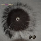 Помпон из натурального меха черно-бурой лисицы