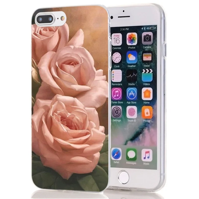 Тонкие задние Чехлы для iPhone 6 7 8 4 &quotчехол Роскошный цветок окрашенные Мягкий ТПУ