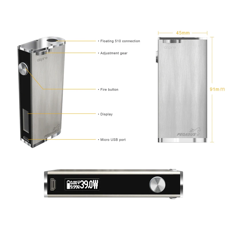 Модернизированный издание Подлинная Aspire Pegasus поле mod ecigarette моды механических 18650