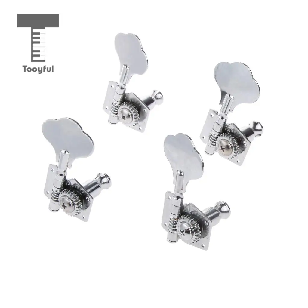 

Tooyful Hot Selling 4R Bass Guitar Machine Heads TunersTuning Pegs&Ferrules&Screws Set for 4 String electrical Jazz Bass guitar