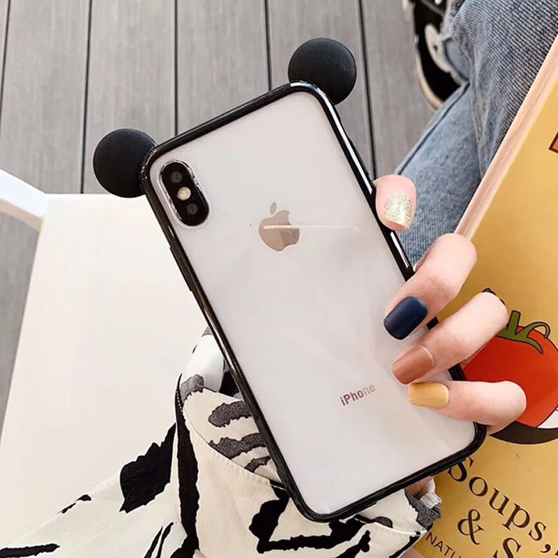3D чехол с милыми пандами для телефона iPhone 6 6s 7 8 Plus X XR XS Max Прозрачная мягкая задняя