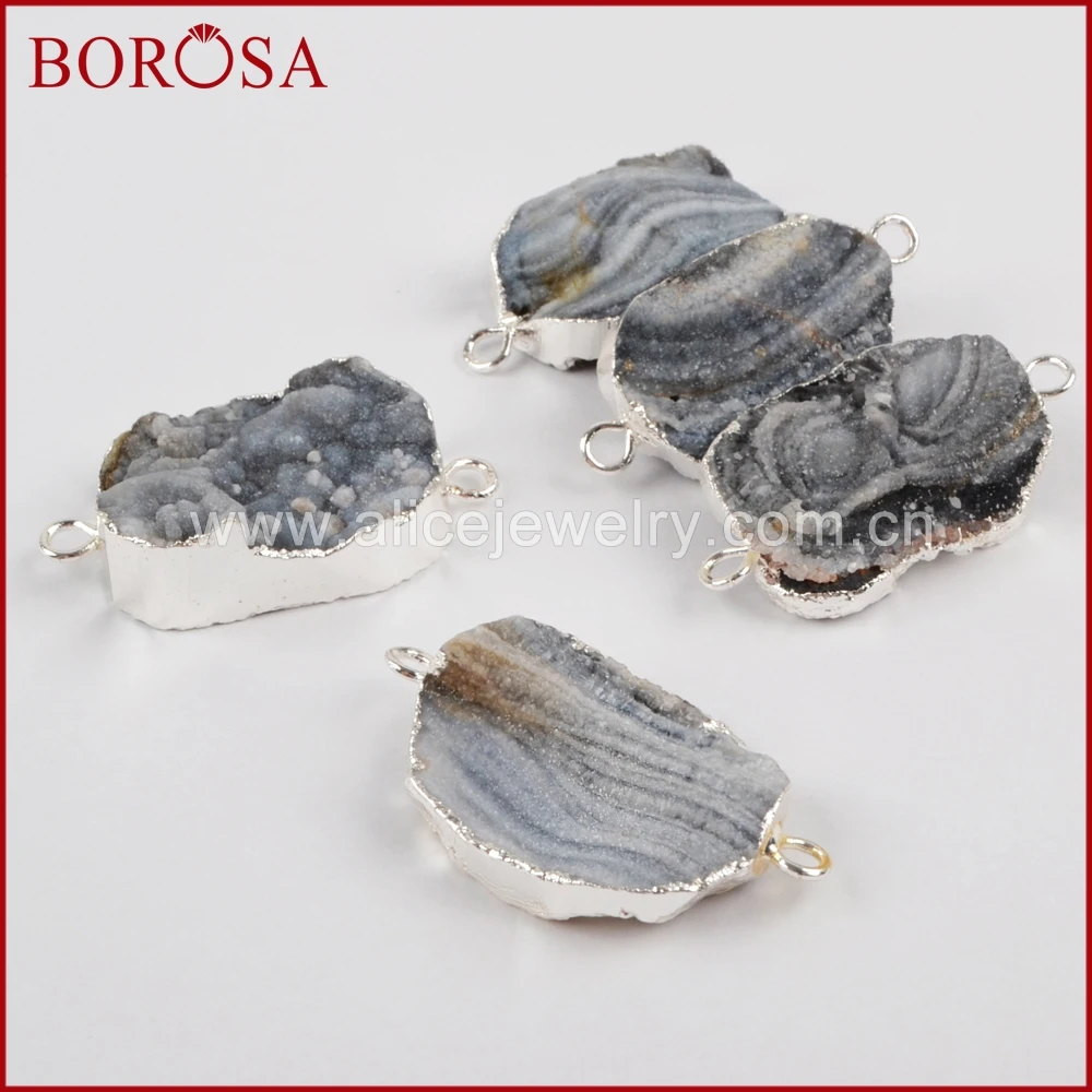 BOROSA 5 шт. серебряного цвета Галактический кварц титановый натуральный камень