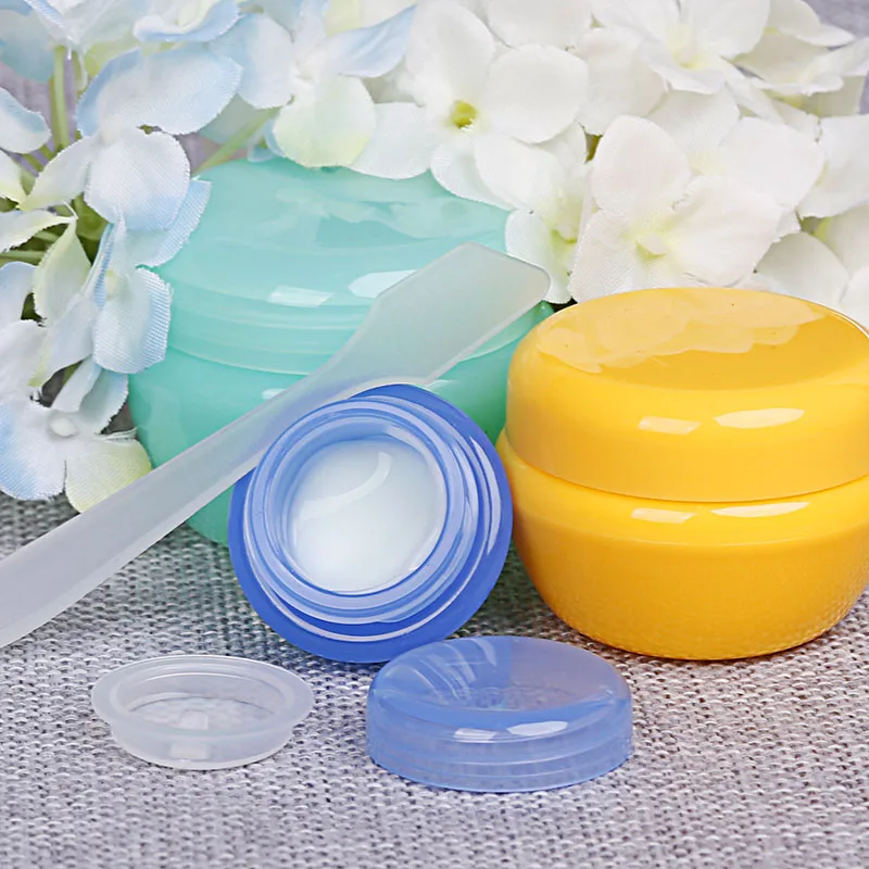 

10Pcs 30g/1oz Plastic Empty Makeup Jar Pot Sample bottles Travel Face Cream Balm Lotion Cosmetic Container w/ Inner Lid 6 Colors