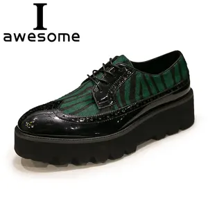 Туфли мужские классические из натуральной кожи, на толстой подошве, 0415