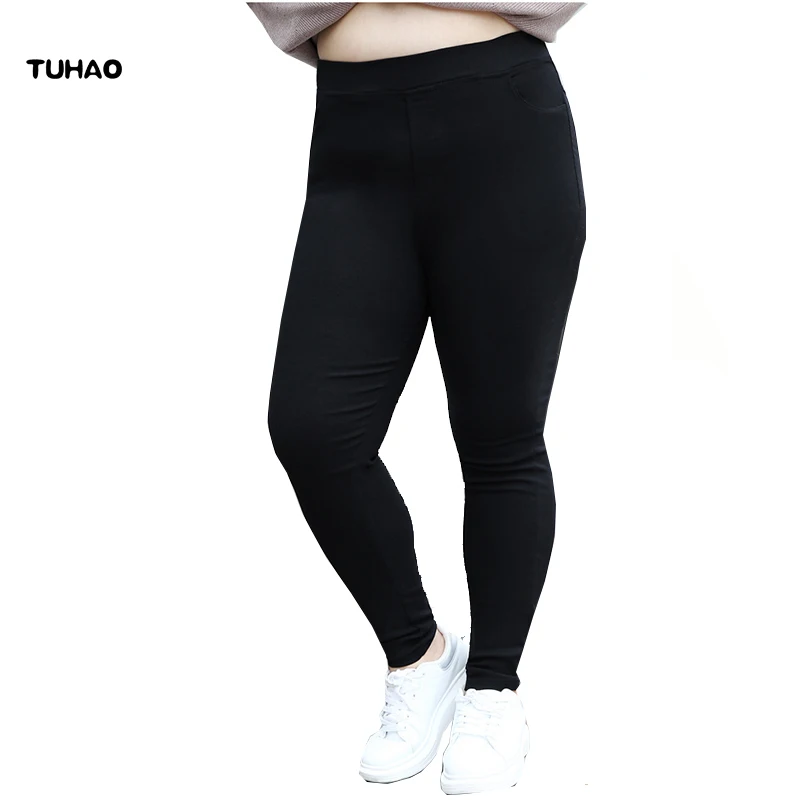 

TUHAO Women Pants Spring and Summer Plus Size Women's Elegant Black Pant 5XL 6XL 7XL High Waist Office Pencil Pants YBFS