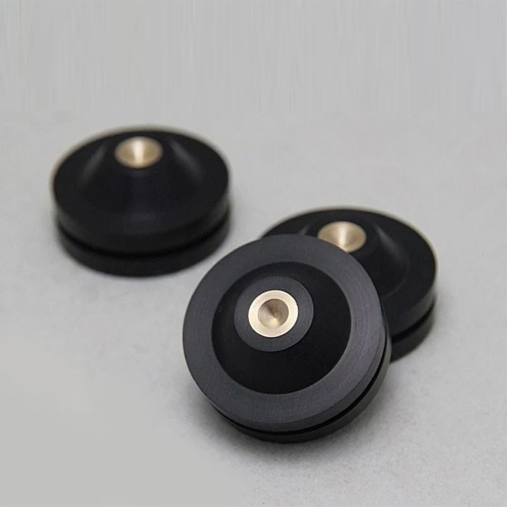 구매 흑단 및 금속 충격 스파이크 4 세트, 33mm/튜브 앰프/스피커/고급 순목 매트 4 개, 순목 매트