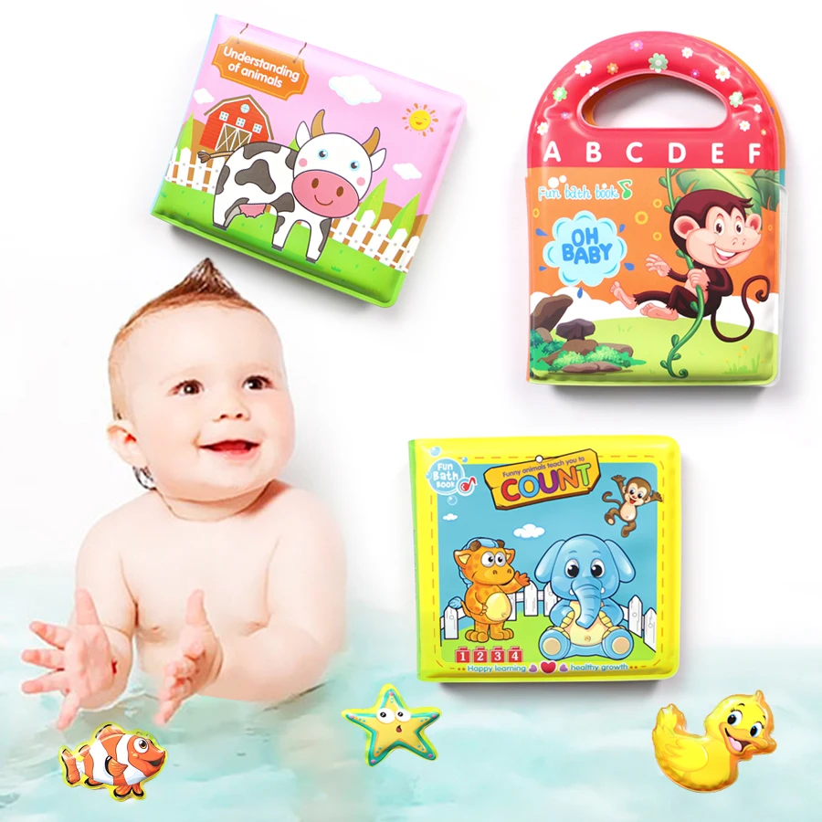 Новые игрушки для купания мягкая игрушка брызгалка книга ванной с BB свистком