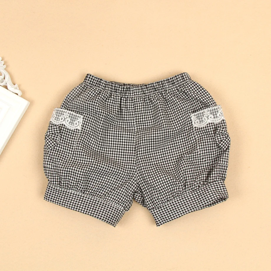 Модные шорты для девочек детские летние штаны с кружевным украшением Детские