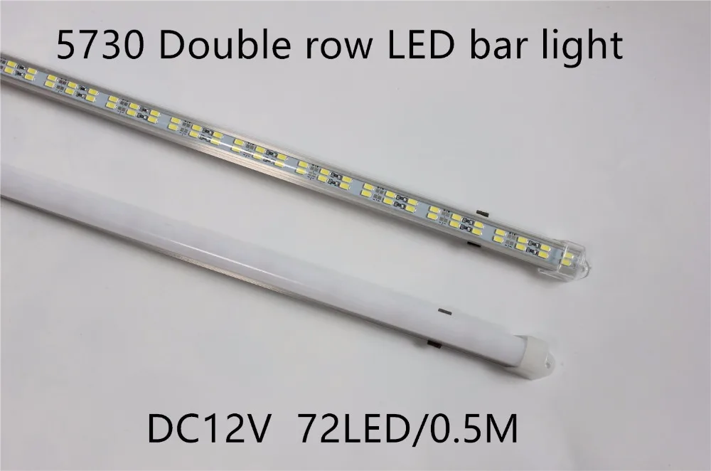 Двойной ряд 5 шт./лот 50 см 72 светодиода 5730 SMD водостойкая жесткая полоса для шкафа