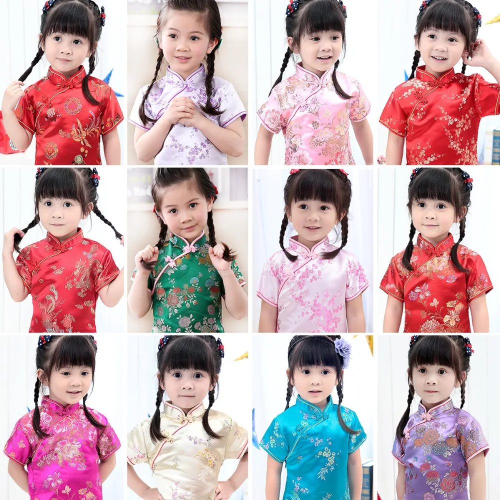 Toddler Kids Girl Embroidery Qipao Chinese Cheongsam Straight Dresses Party Wedding Dress Red | Детская одежда и обувь