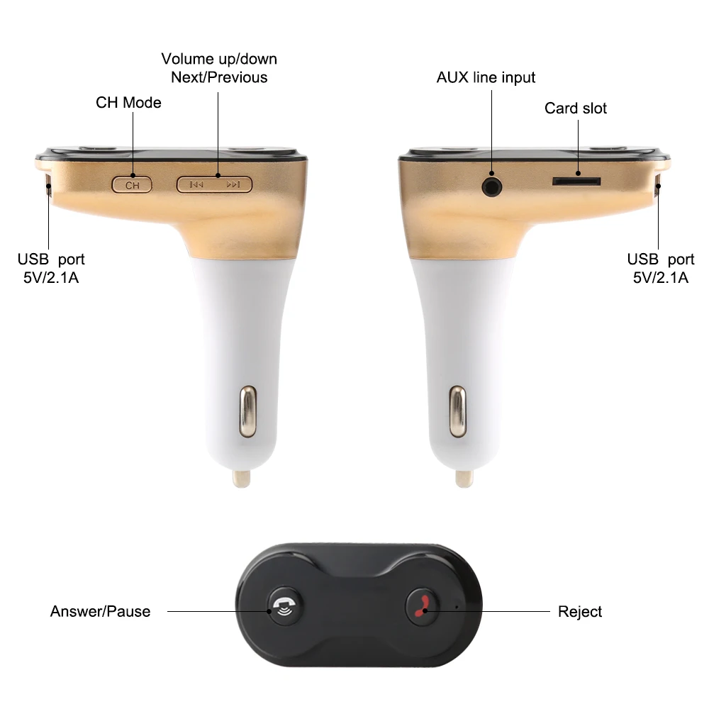 Bluetooth AUX беспроводной FM передатчик автомобильное зарядное устройство для iphone HUAWEI