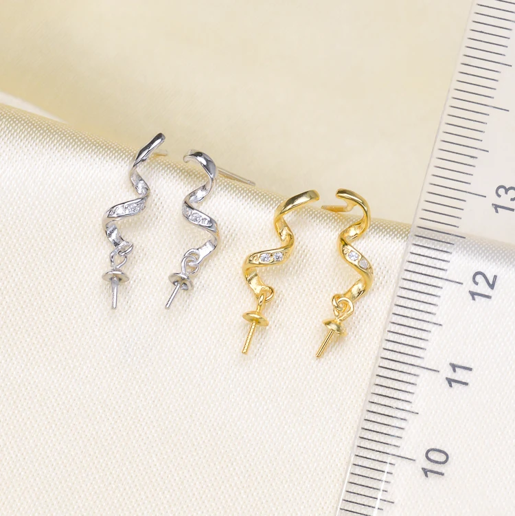 Серьги из стерлингового серебра S925 пробы с жемчугом женские серьги DIY ювелирное