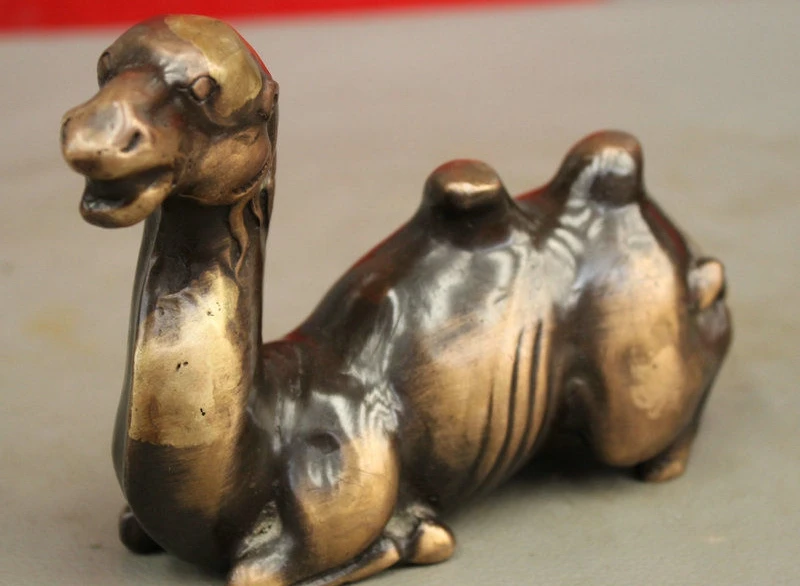 5 &quotКитайский Дворец Королевский Чистая Бронза Медь Верблюд Ламы Ручка Стойки