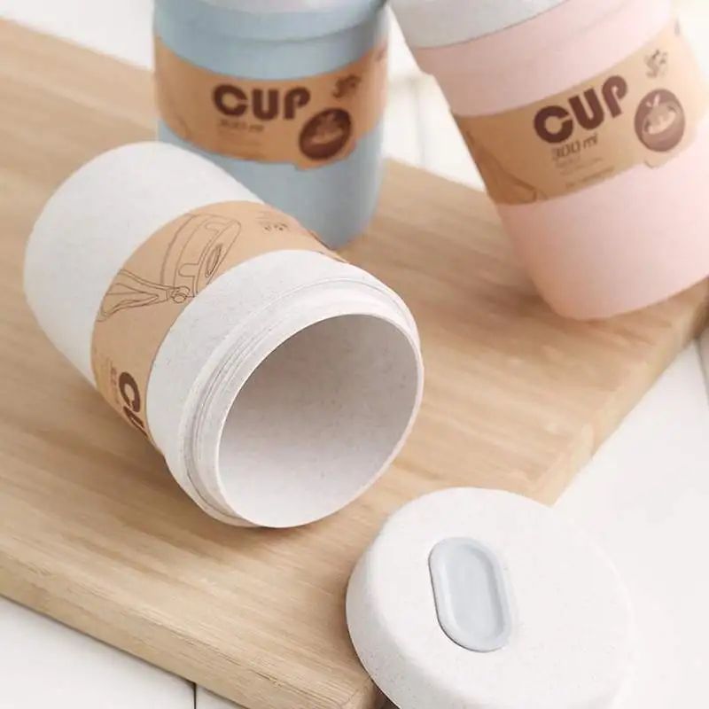 300Ml Wheat Straw Sealed Soup Jar Breakfast Water Milk Cup Portable Insulation With Lid For Travel Office | Дом и сад