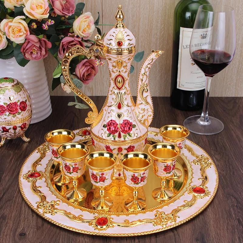 Новое поступление элегантный золотой и белый винный набор чайные/кофейные чашки