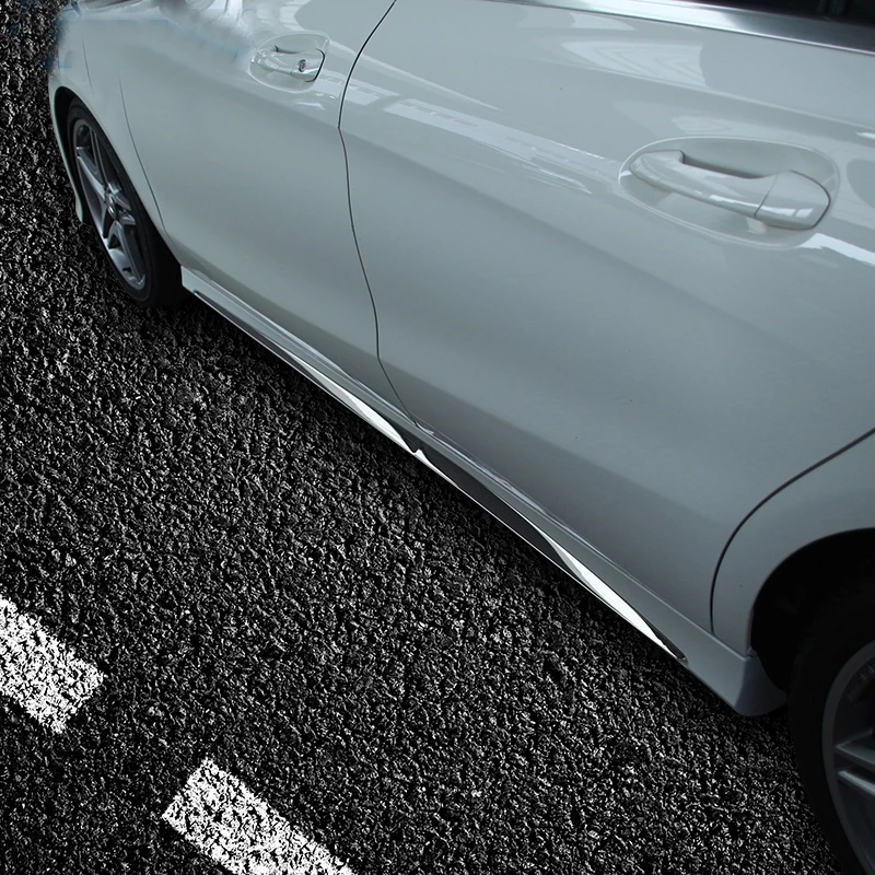 Для Mercedes-Benz C-CLASS автомобильные наклейки для кузова яркая полоса из нержавеющей стали W205 Модифицированная боковая юбка декоративные аксессуары