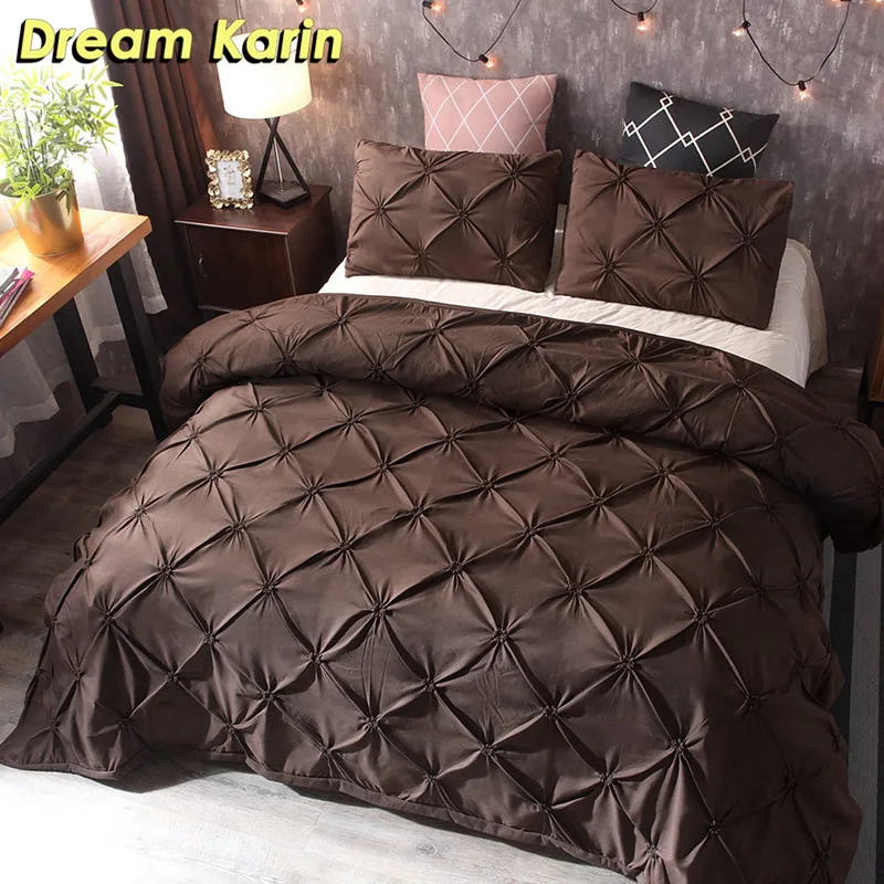 Dream Karin, классический черный, белый цвет, Одноцветный Комплект постельного белья, роскошное постельное белье для взрослых, пододеяльник с наволочкой