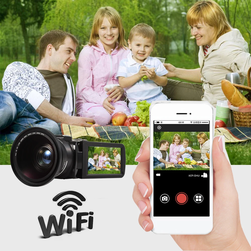 Ordro портативная видеокамера 1080P Max 24 0 MP HD с Wifi широкоугольным объективом