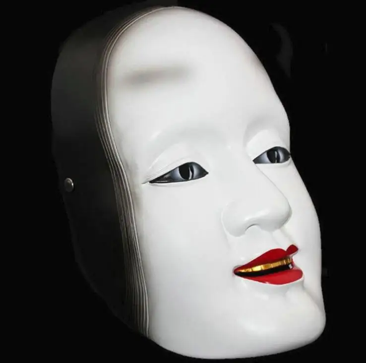 Полное лицо японский Noh Shite танец драма белая маска Koomote Косплей демона маска маскарад Кабуки вечерние карнавальные высокое качество