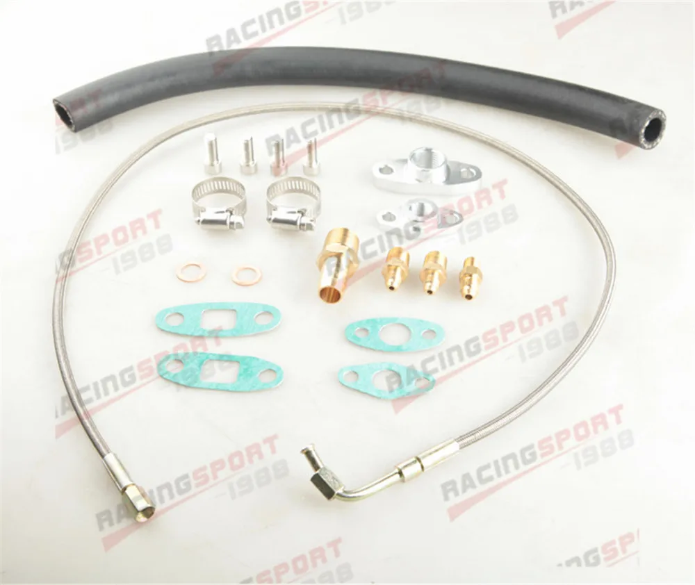 

Universal Turbo Oil Line Kit Feed + Return Drain AN3 T3T4 T04E