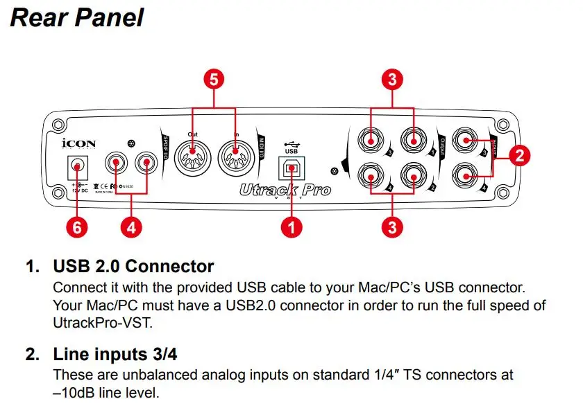 ICON Utrack pro vst профессиональная внешняя звуковая карта USB интерфейс записи 6 В/6 выход USB Звуковая карта для студии