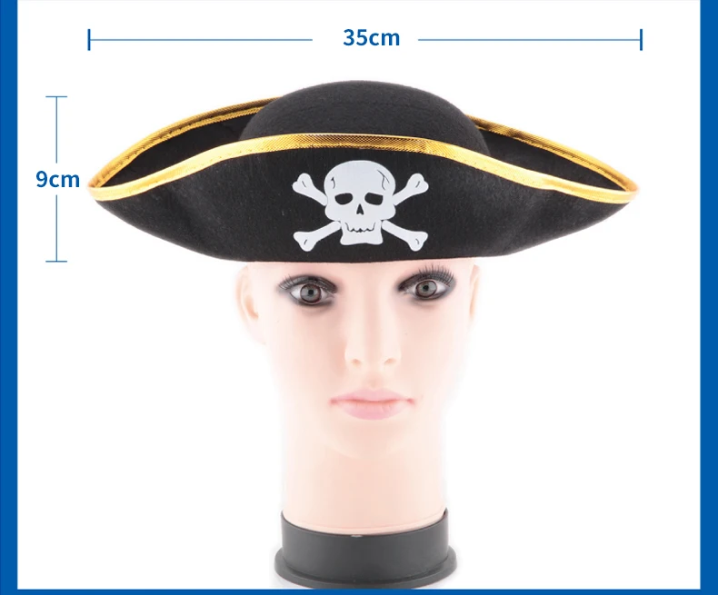 Хэллоуин украшения пиратский Интимные аксессуары Pirate Captain dressup пират Производительность шляпа капитан Карибского пиратская шляпа mfe74