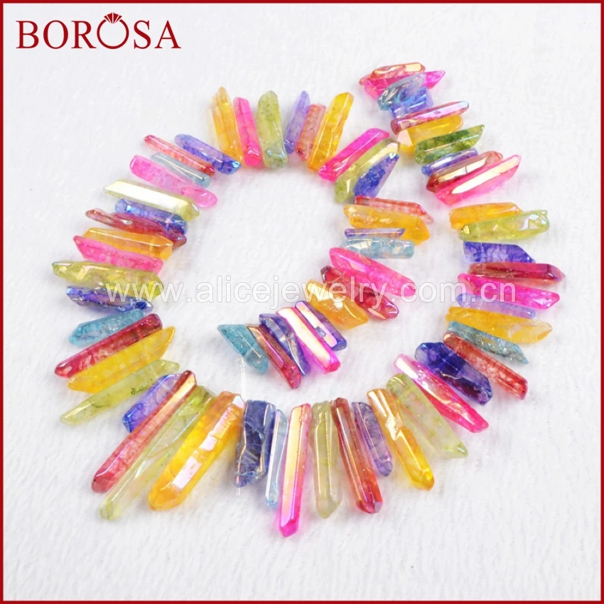 BOROSA кластер Aura кварцевый титановый Кристалл точечные свободные бусины цвет