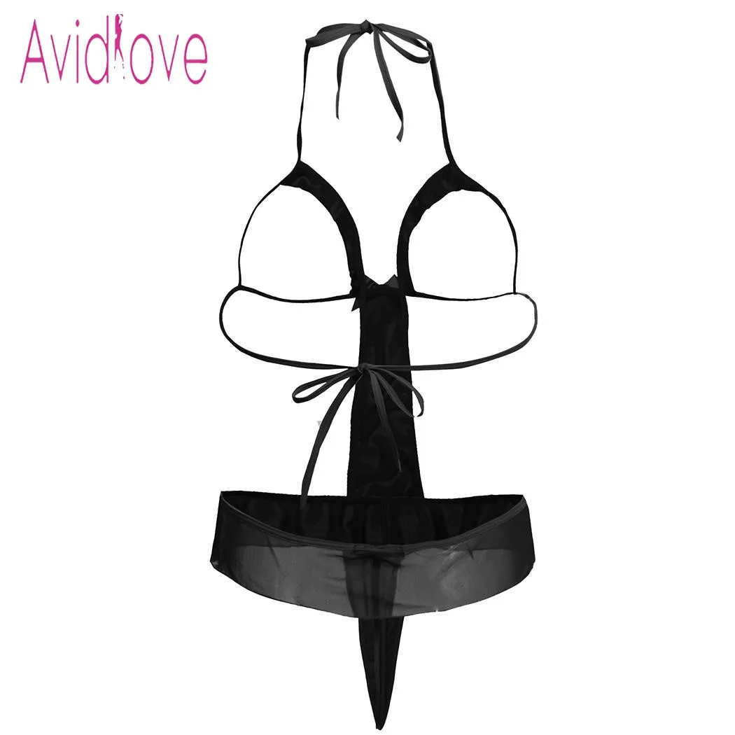 Avidlove Babydoll сексуальное горячее белье женское сексуальное нижнее белье с открытой спиной Гламурные прозрачные сетчатые пикантные эротические костюмы