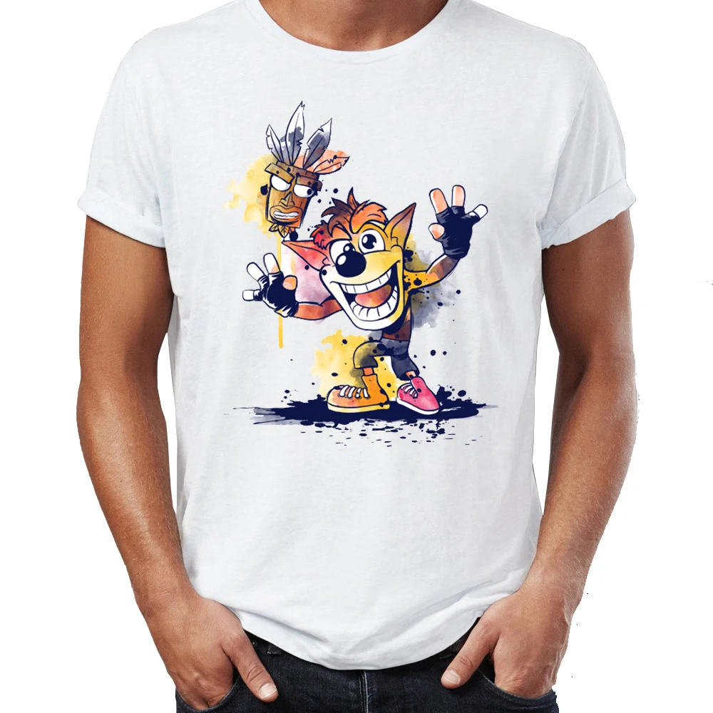 Мужская футболка Spyro Crash Bandicoot Snake Lara Ps Gaming Legends Awesome Artwork Printed Tee