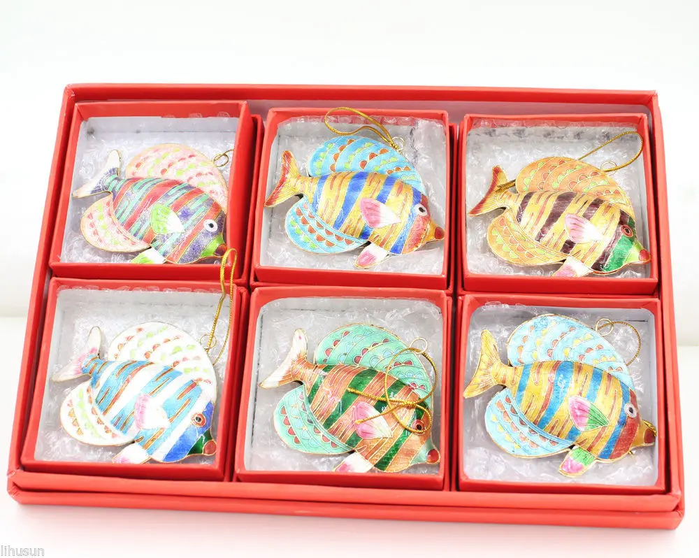 Коллекционные предметы 6 шт. китайская перегородчатая живопись ручной