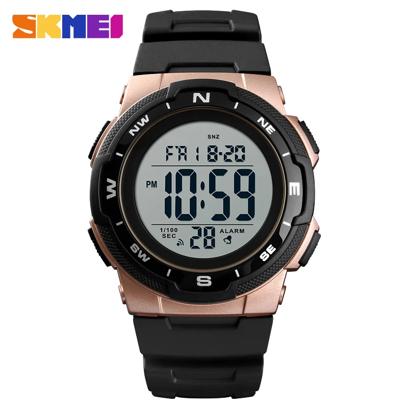 Rose Gold Watch SKMEI, цифровые спортивные часы, топ класса люкс, брендовые армейские военные водонепроницаемые часы, мужские электронные часы, Relogio Masculino 1423 - Цвет: Rose Gold Watch