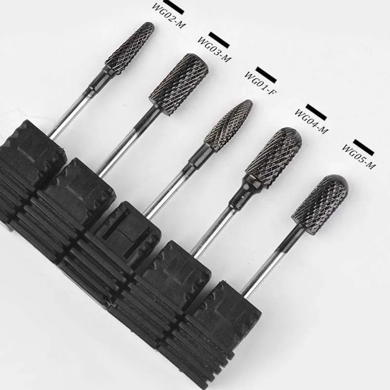 5 типов карбида вольфрама сверло для ногтей черные титановые сверла маникюрных