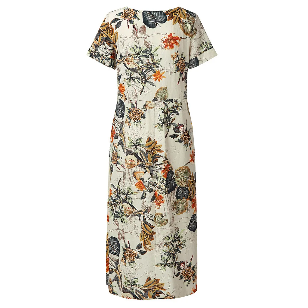 Модное летнее платье 2019 женские винтажные платья в стиле бохо с цветочным