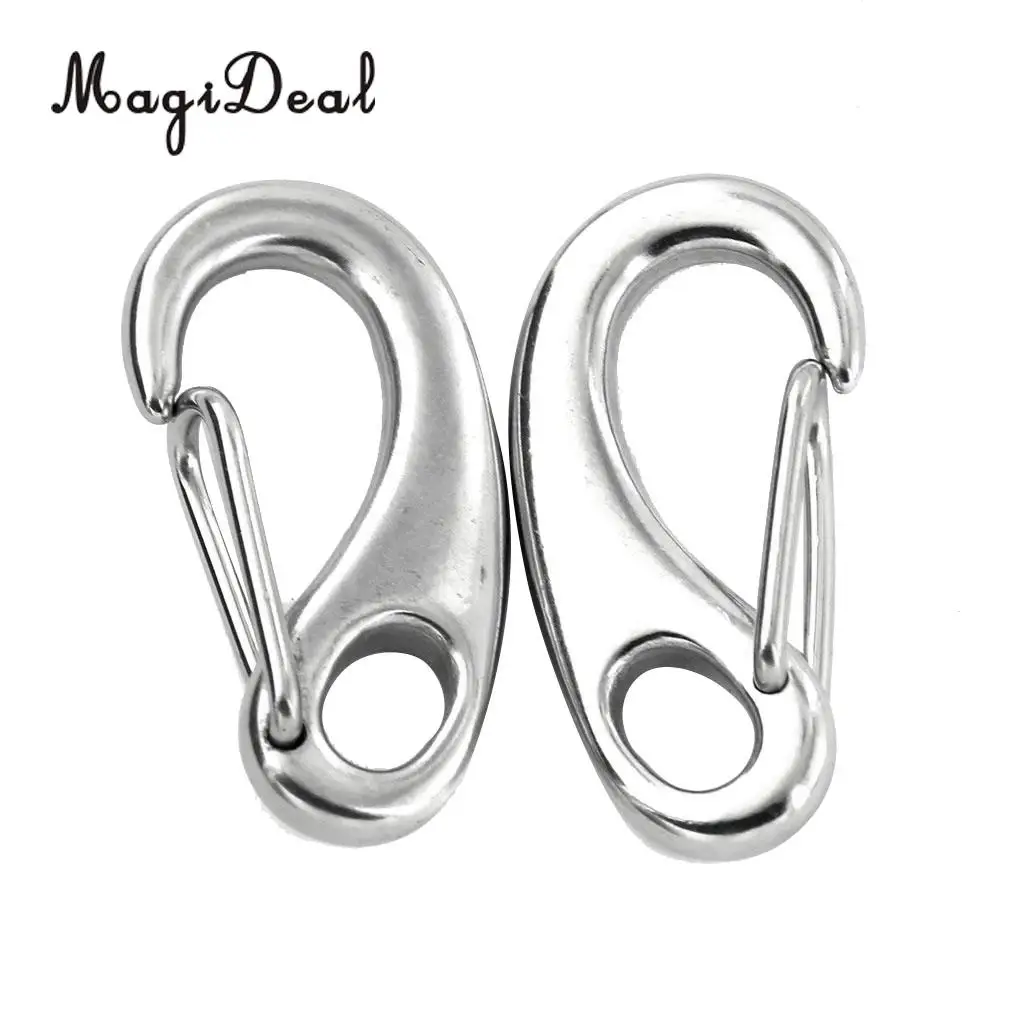 MagiDeal Высокое качество Наружная Пряжка 2xcarabiner Альпинизм из нержавеющей стали
