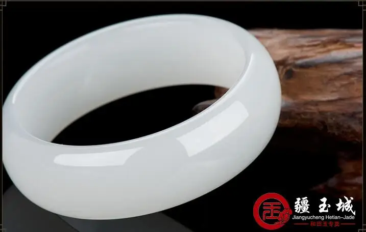 Xinjiang Hotan Jade Bracelet Female Pure natural lanolin jade-grade Kunlun width version Bracelets | Украшения и аксессуары