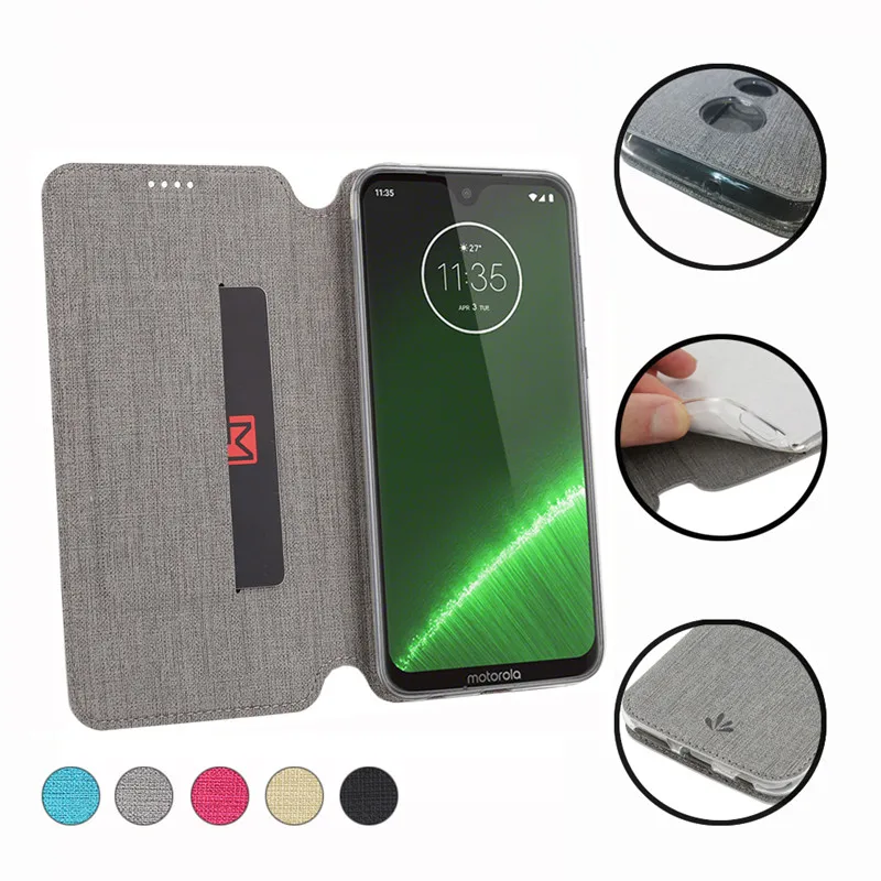 Роскошный кожаный магнитный флип-чехол чехол для Motorola MOTO G7 G6 Plus Power Play чехлы со
