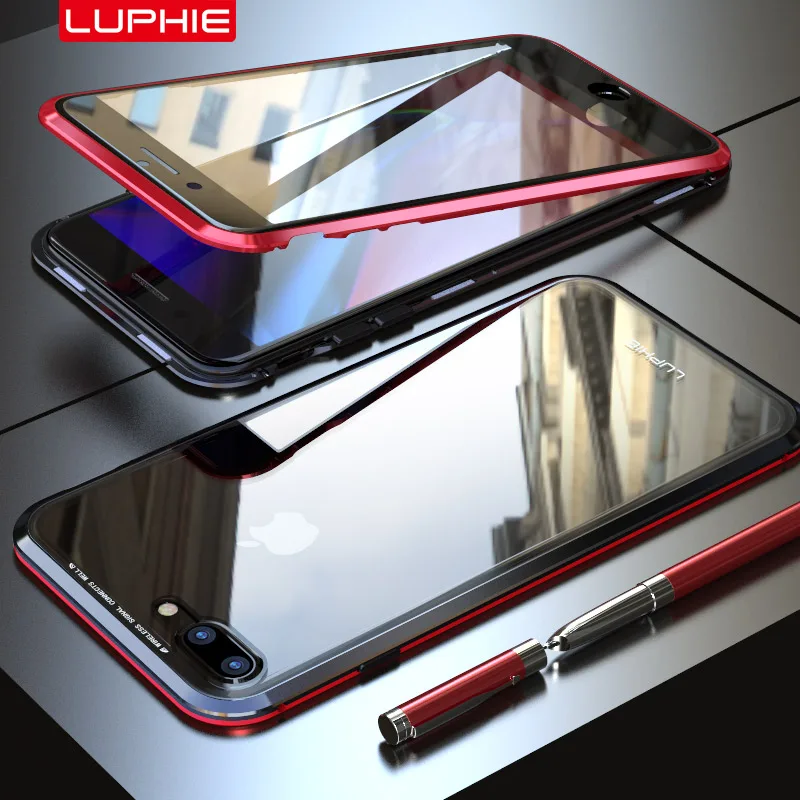 Для iPhone X XS Max XR 7/8 чехол Магнитный адсорбционный Флип 360 градусов полный корпус