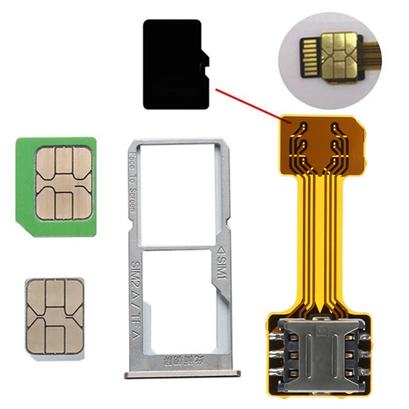 Универсальный TF Гибридный Sim слот двойной sim карты адаптер Micro SD удлинитель Nano Cato