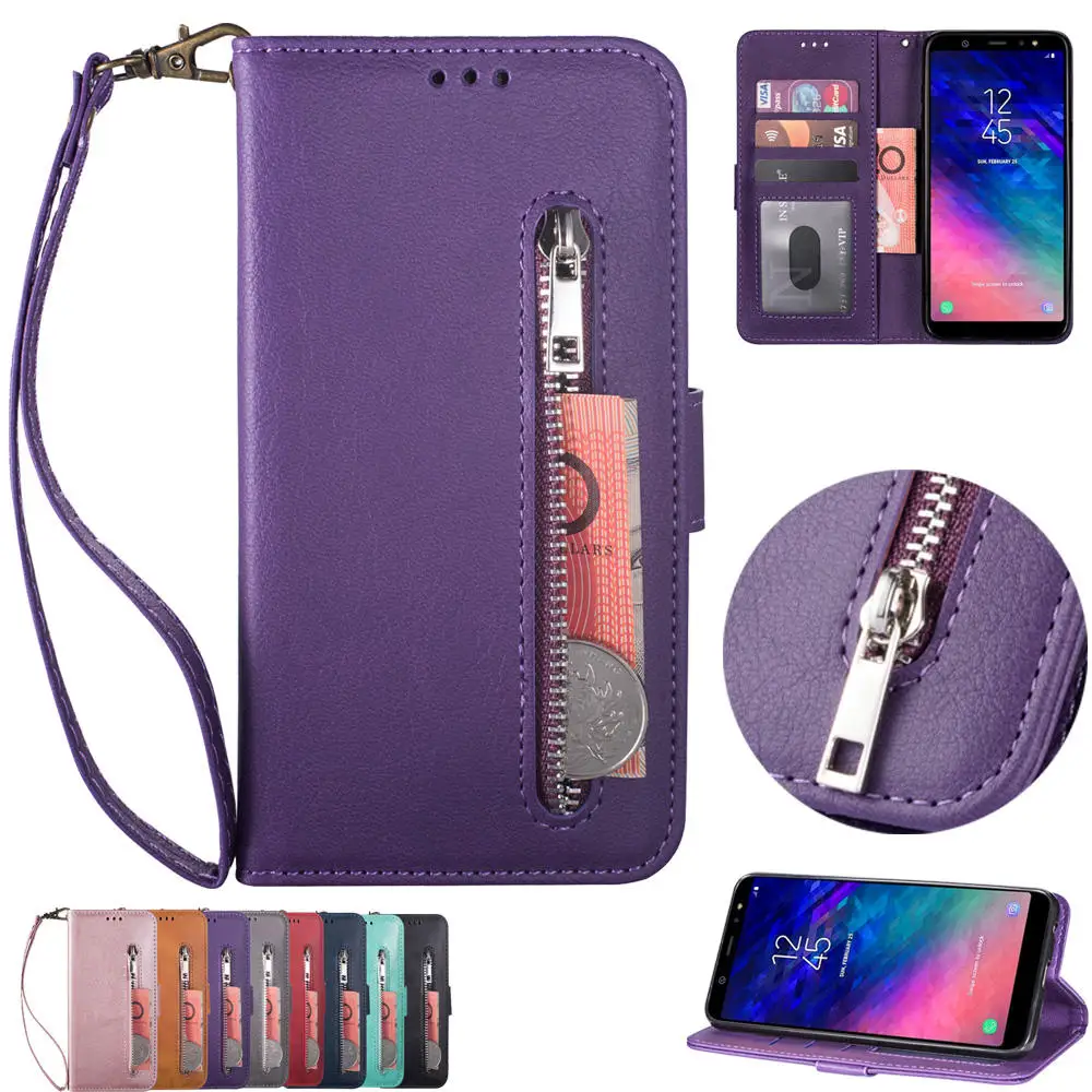 Чехол для девочек с откидной крышкой Samsung J8 J810 напульсник кошелек чехол телефона