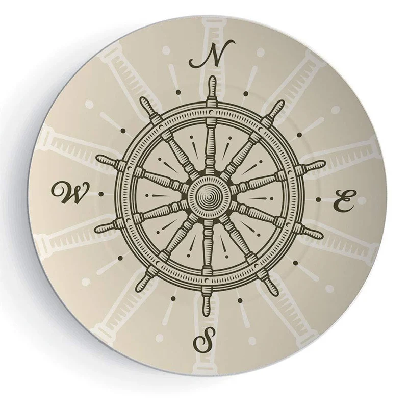 30cm Round Ocean Sharks Ship Rudder Chronometer Metal Tin Signs Home Art Decor Iron Poster Retro Wall for Bar Pub Shop | Дом и сад
