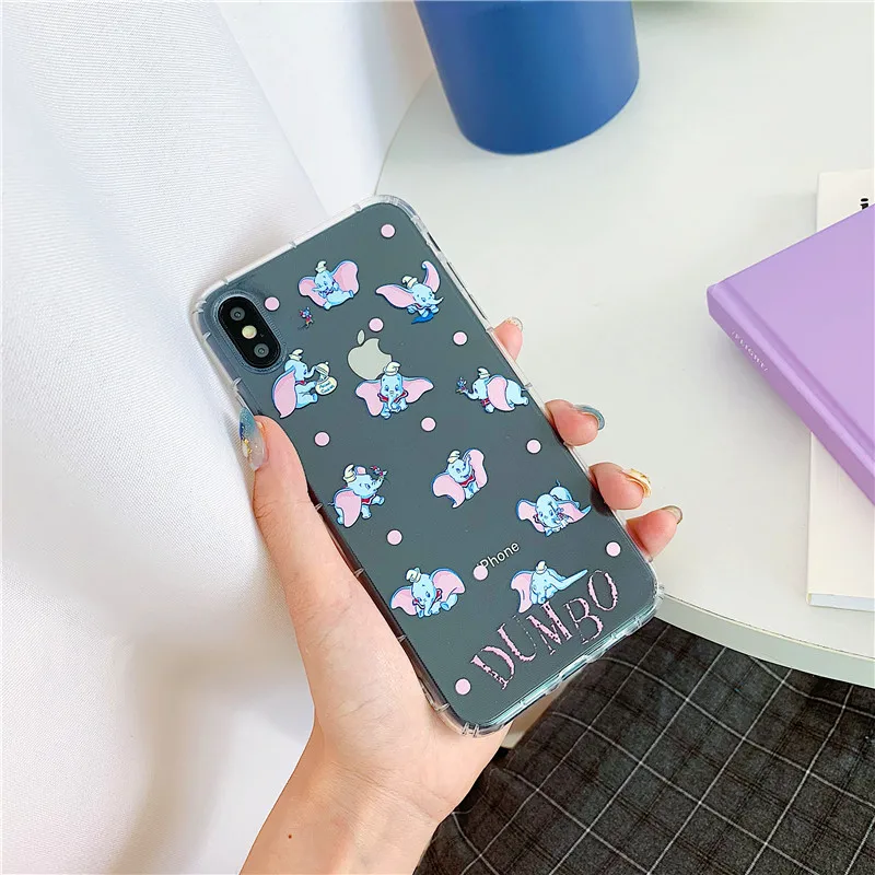 Мультяшный слон Дамбо дисни чехол для телефона iPhone 6 6s 7 8 X XS MAX XR мягкий прозрачный