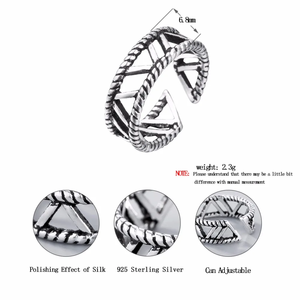 Kinitial Модные кольца с треугольниками и сеткой для женщин подарок на день рождения