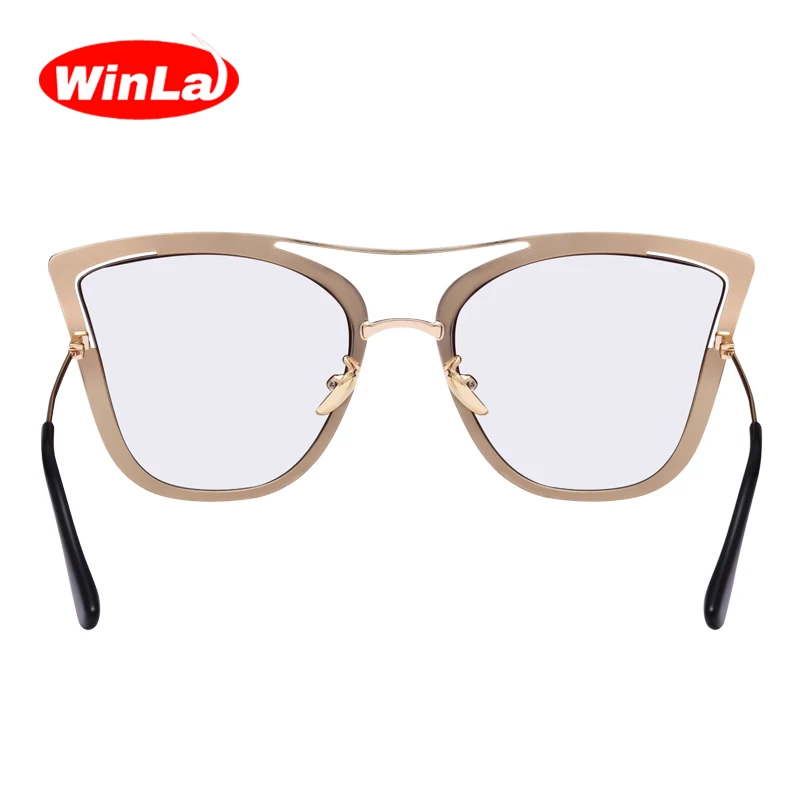 Winla New Fashion Women Cat Eye Glasses Optical Frame Luxury Brand Designer Double-Bridge Shades Clear Lens Gafas Oculos De Sol |