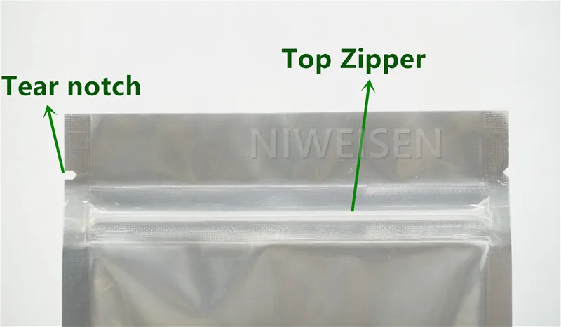 12X20CM 100pcs Resealable Translucent Pure Aluminium foil Zip Lock Bag - Silver white full Mylar plastic pouch clear Front | Дом и сад